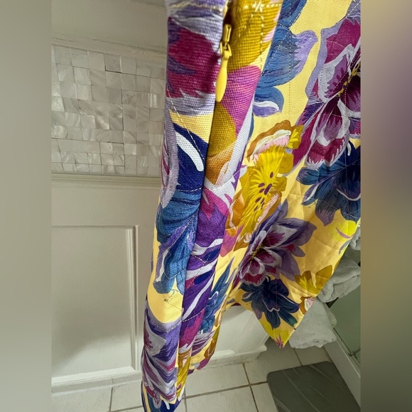 NWT new XL FARM Rio Anthropologie quilted shift dress sleeveless floral yellow - Picture 10 of 17